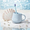 S137-1115 Ocean-style mouthwash cup, home couple toothbrush cup, thickened anti-drop plastic washbasin cup, student dormitory details Picture